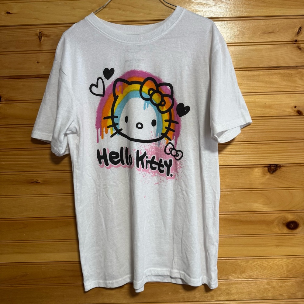 Hello Kitty White Rainbow Tee Large